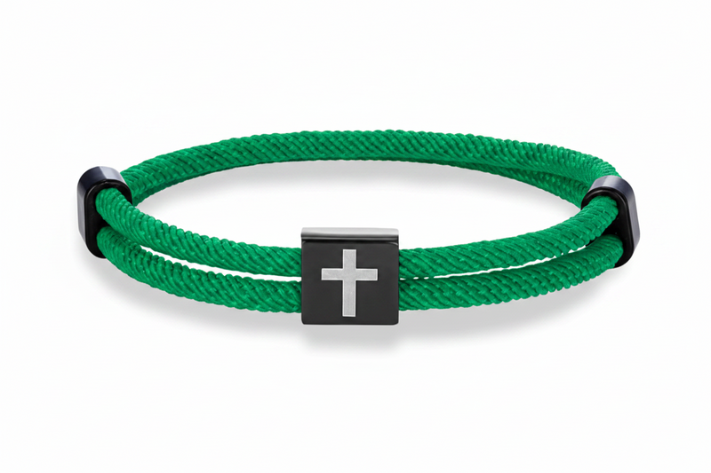 Load image into Gallery viewer, Twisted Rope Cross Bracelet
