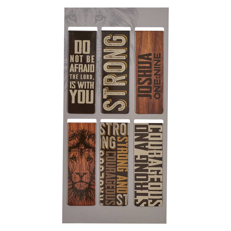Load image into Gallery viewer, Magnetic Bookmark Set &quot;Strong and Courageous&quot;

