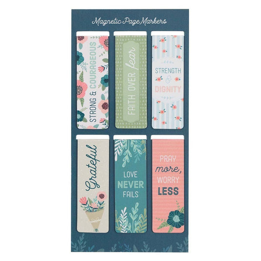 Magnetic Bookmark Set: Floral Garden