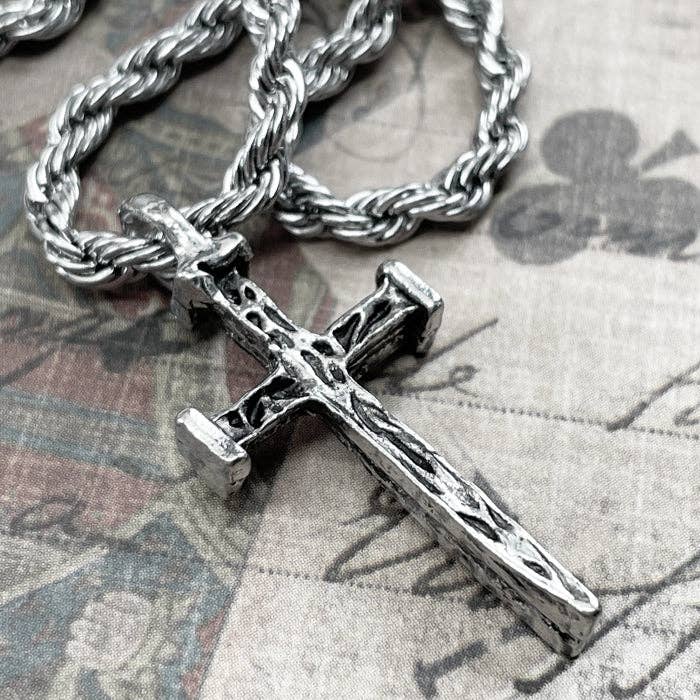 Load image into Gallery viewer, Stainless Steel Nail Cross Necklace
