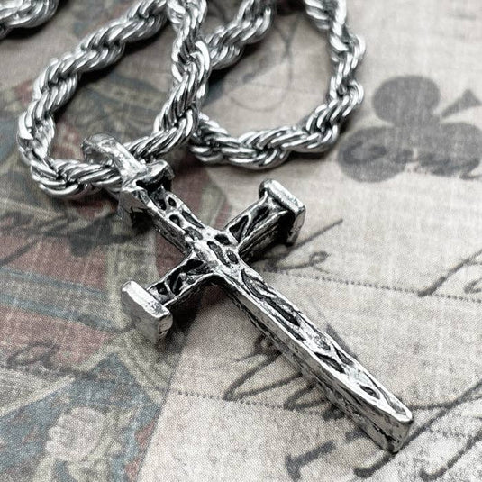 Stainless Steel Nail Cross Necklace