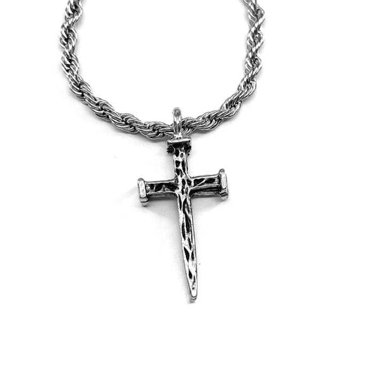 Stainless Steel Nail Cross Necklace