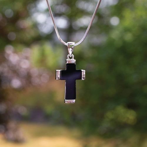 Black/Silver Cross Pendant