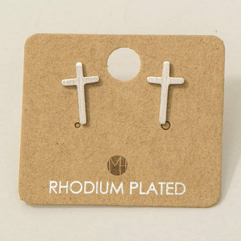 Load image into Gallery viewer, Gold Dipped Mini Cross Post Stud Earrings
