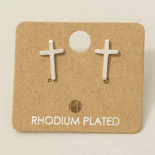 Gold Dipped Mini Cross Post Stud Earrings