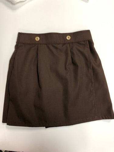 EW Button Front Skort Brown