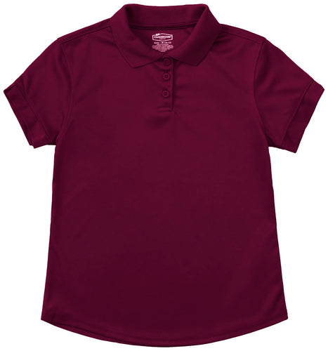 CR DryFit Fem Fit Polo Burgundy Short Sleeve