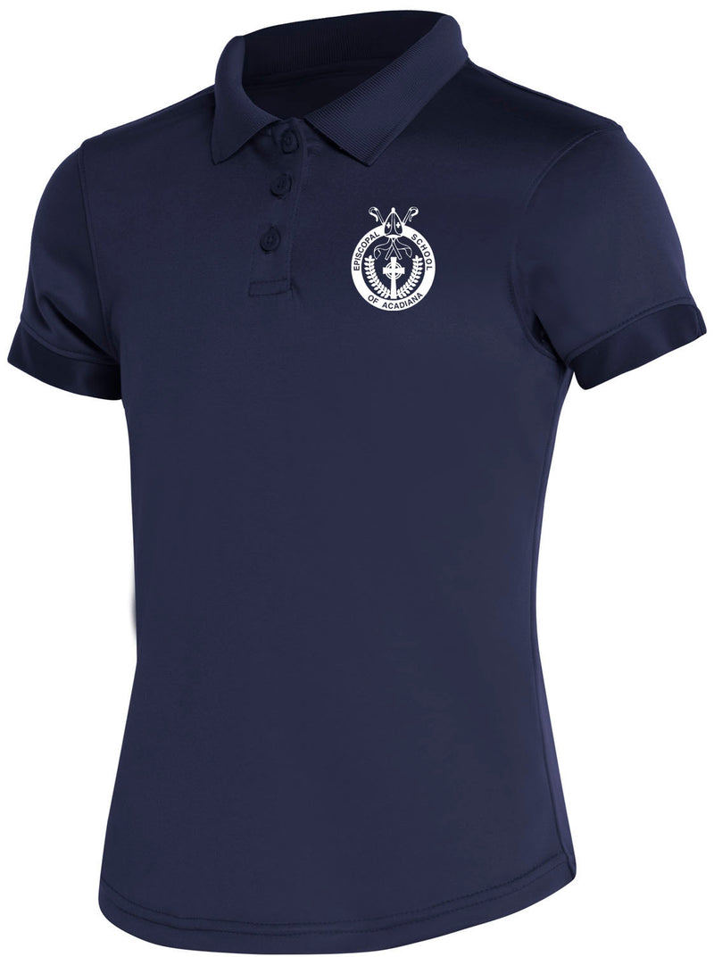 Load image into Gallery viewer, CR DryFit Polo Girls Navy Short Sleeve
