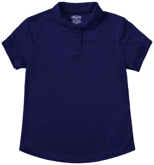 CR DryFit Fem Fit Polo Navy Short Sleeve