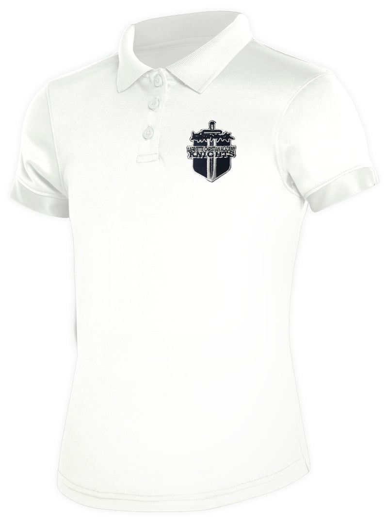 Load image into Gallery viewer, CR DryFit Polo White Girls Short Sleeve
