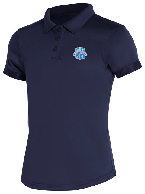 CR DryFit Polo Girls Navy Short Sleeve