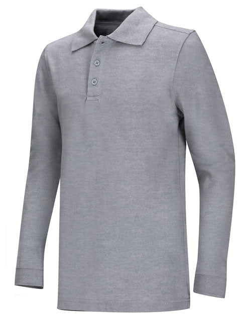 CR Pique Polo Grey Long Sleeve