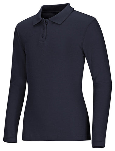 CR Girls Jersey Polo Navy Long Sleeve