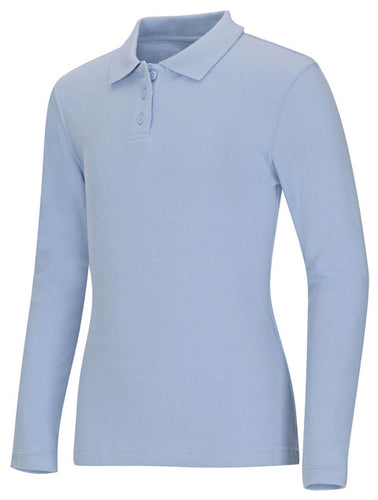 CR Jersey Female Fit Polo Light Blue Long Sleeve