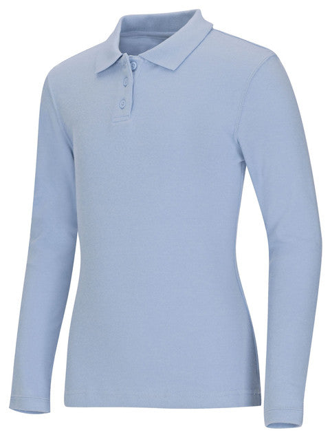 CR Jersey Female Fit Polo Light Blue Long Sleeve