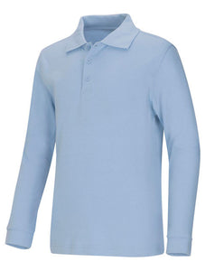CR Pique Polo Light Blue Long Sleeve