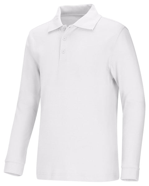 Load image into Gallery viewer, CR Pique Polo White Long Sleeve
