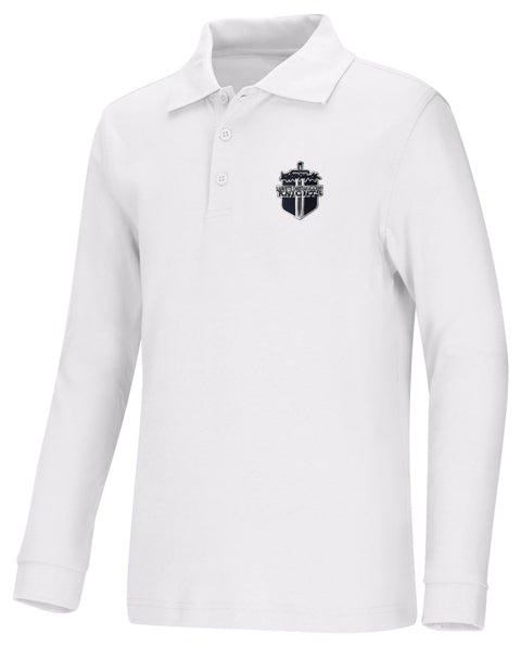Load image into Gallery viewer, CR Pique Polo White Long Sleeve
