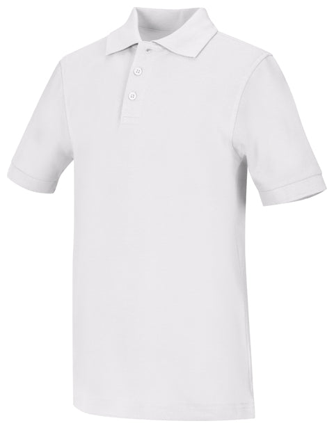 CR Pique Polo White Short Sleeve