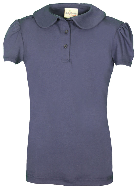 Puffed Sleeve Peter Pan Polo Navy